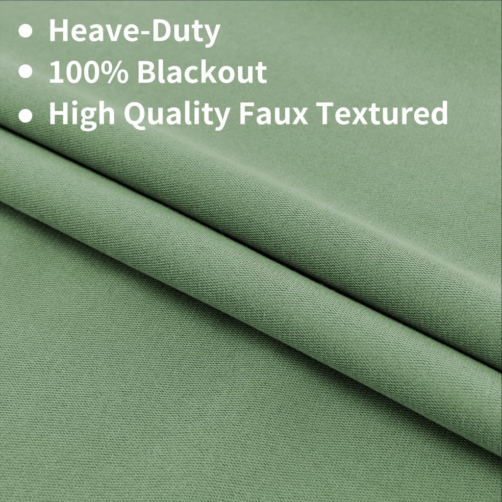 Joydeco Blackout Curtains For Bedroom 90 Inch Length,Back Tab/Rod Pocket 100% Blackout Living Room Drapes, Textured Thermal Insu