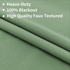 Joydeco Blackout Curtains For Bedroom 90 Inch Length,Back Tab/Rod Pocket 100% Blackout Living Room Drapes, Textured Thermal Insu