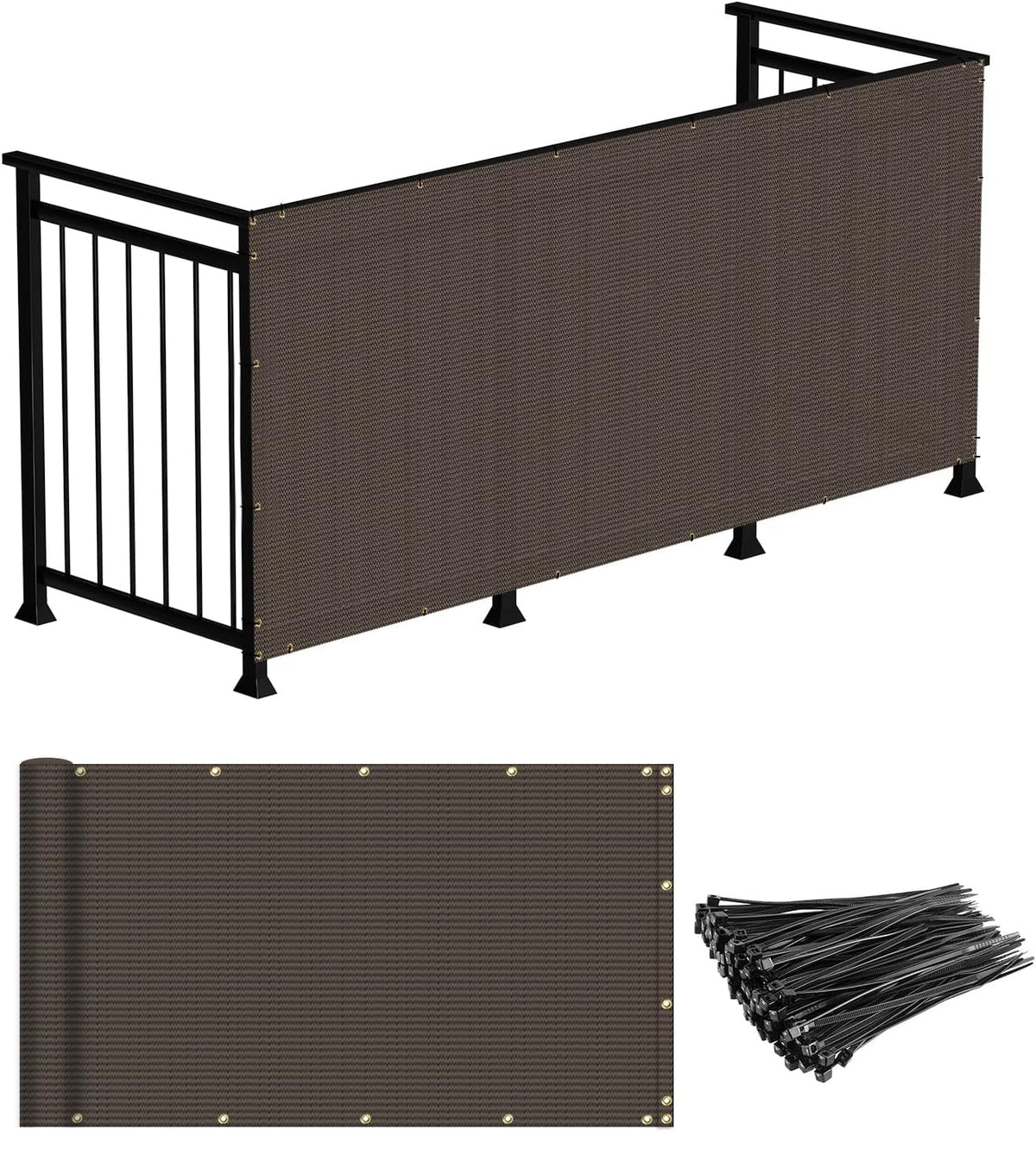 Windscreen4Less 3' X 315' Balcony Privacy Screen Fence Cover Uv Protection Windblock Shield For Apartment Deck Patio Backyard Ou