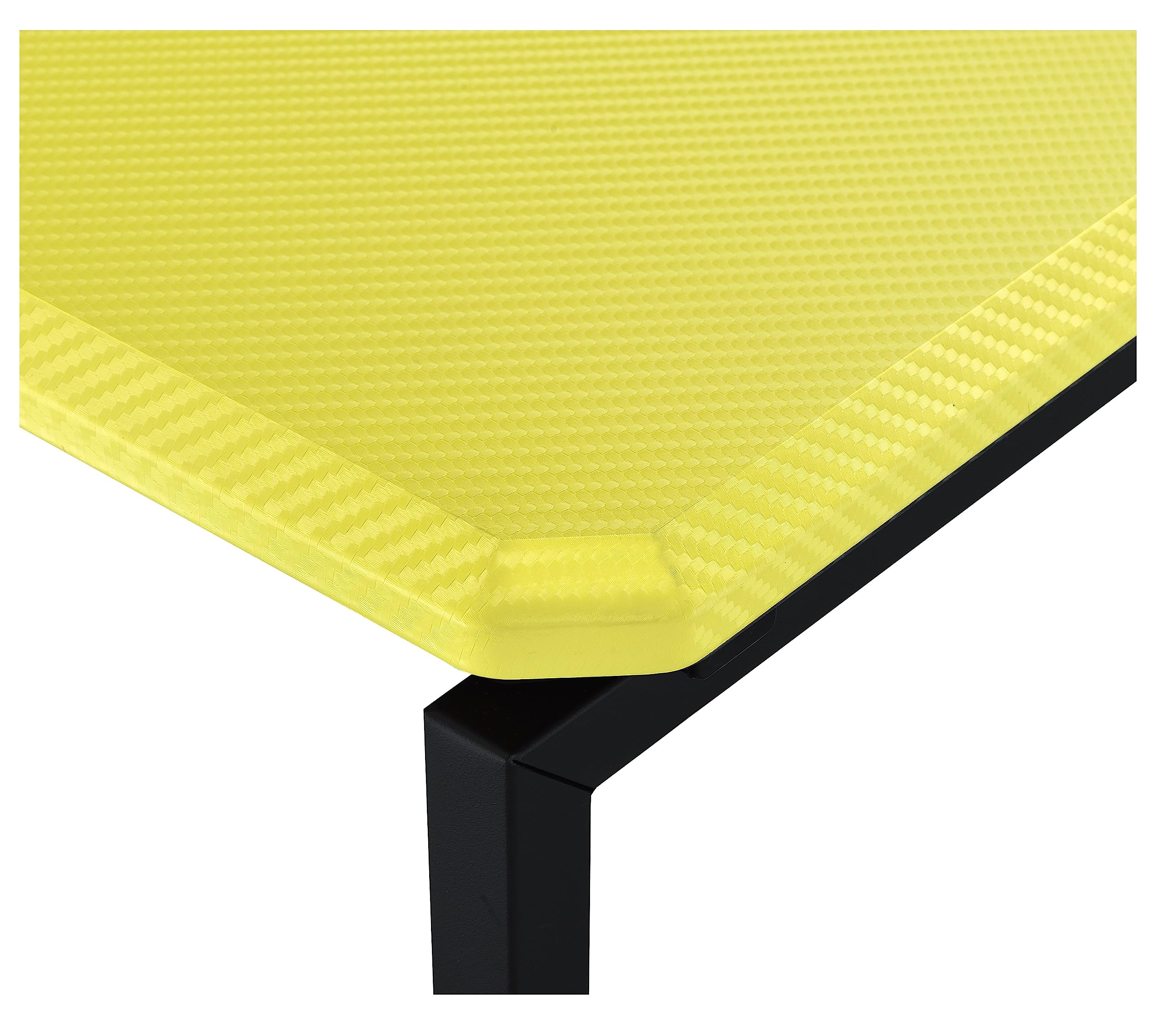 Lilola Home GT 3 Piece Yellow Carbon Fiber Wrap Coffee Table and End Table Set