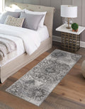Unique Loom Sofia Collection Area Rug - Grand (2 x 13 1 Runner, Gray/ Ivory)