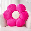 Kcvvcr Hot Pink Flower Pillow, Cute Decorative Flower Shaped Throw Pillow With Faux Rabbit Fur, 14.9' Soft Flower Plush Throw P