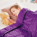 HOSUKKO Weighted Blanket - 2 lbs Purple Thciken Heavy Blanket - Small Size Breathable Blanket(20 * 30 inches, 2 lbs)