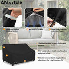 Anartcle 2-Seater Patio Loveseat Cover,58W X 32.5D X 31H Inches Outdoor Couch Cover,100% Waterproof Heavy Duty Patio Sofa Covers