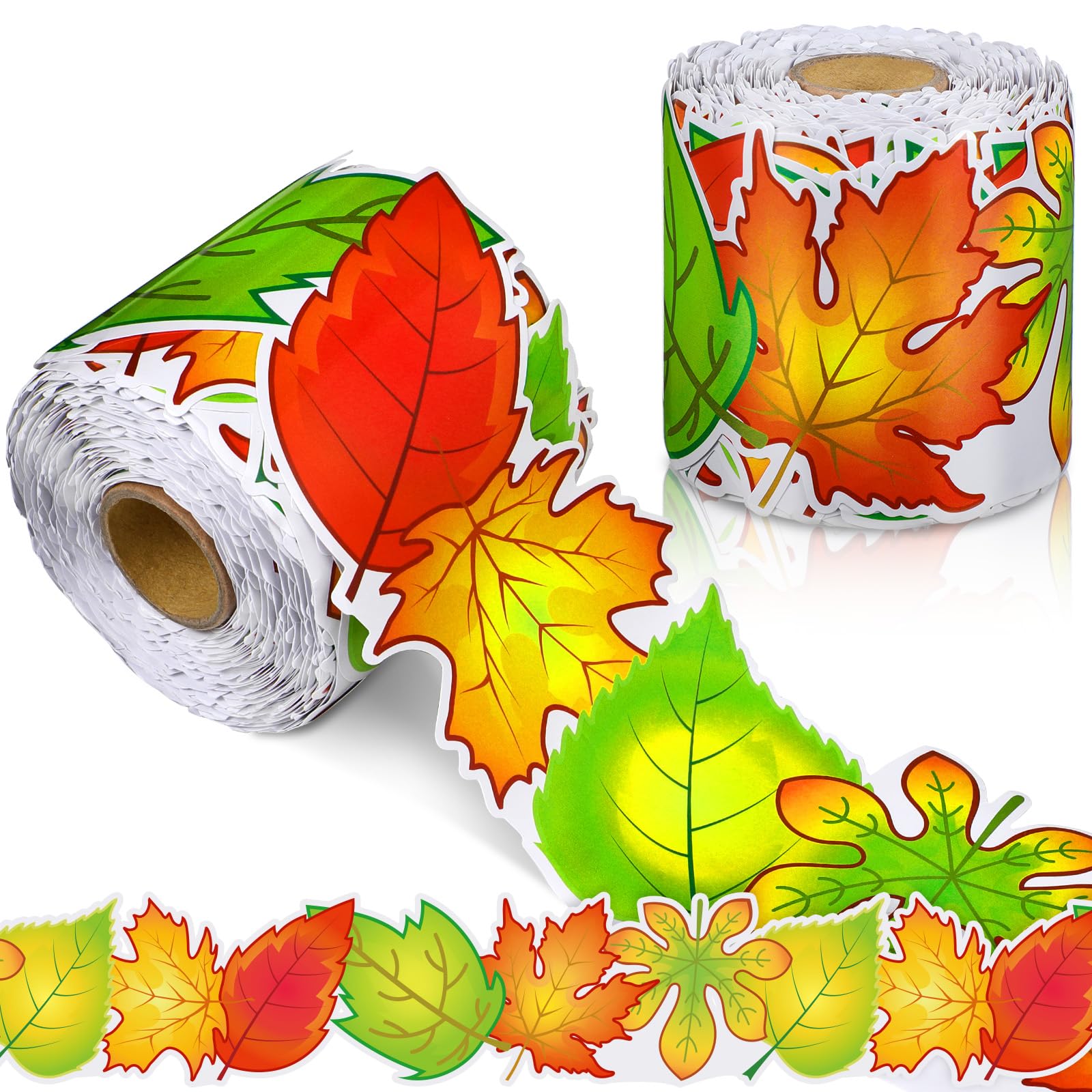 Spiareal 68.9 Feet Autumn Leaves Border Bulletin Board Border Flower Beach Sun Eucalyptus Paw Flag Hat Balloon Sailboat For Clas