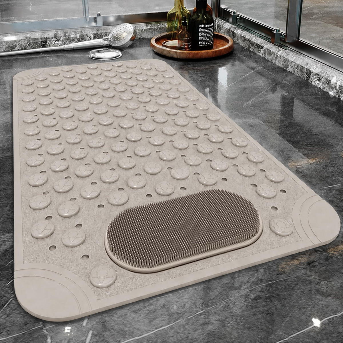 Shower Mat Non Slip Bathtub Mat with Suction Cups and Drain Holes