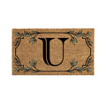 Evergreen Monogram Coir Doormat | Letter U | Front Door Mat For Outdoor Indoor Entrance | 28X16 Inches | Non-Slip Backing Doorwa