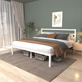 LoVinson King Size Bed Frame, Metal Platform Bed Frame with Headboard, Strong Metal Slats Support, Mattress Foundation, Under Be