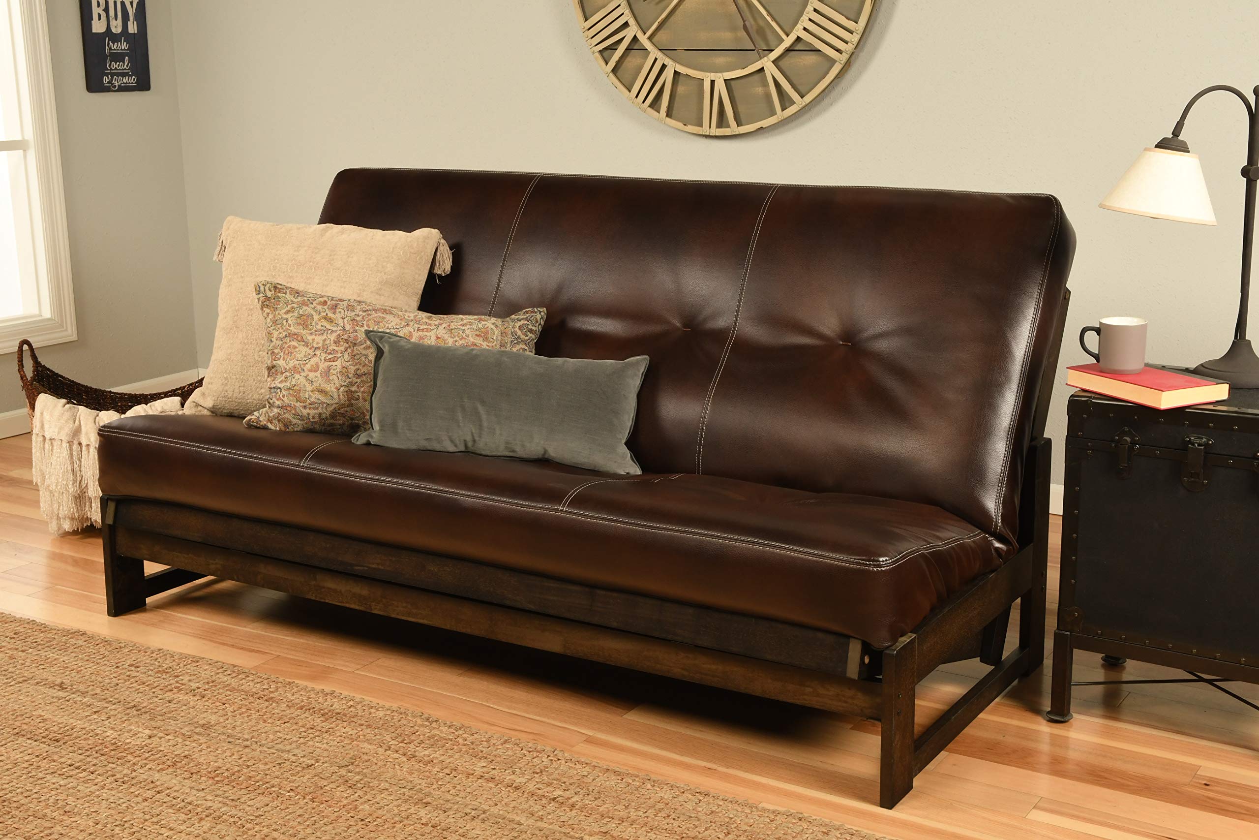 Kodiak Aspen Full-Size Futons, Brown Bonded Leather