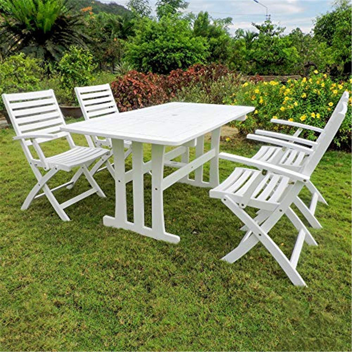 International Caravan Furniture Ispica Acacia Wood Five Piece Dinning Group