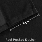 Joydeco Velvet Curtains 72 Inch 1 Panel, Long Luxury Black Blackout Thermal Insulated Rod Pocket Window Curtains, Super Soft Roo