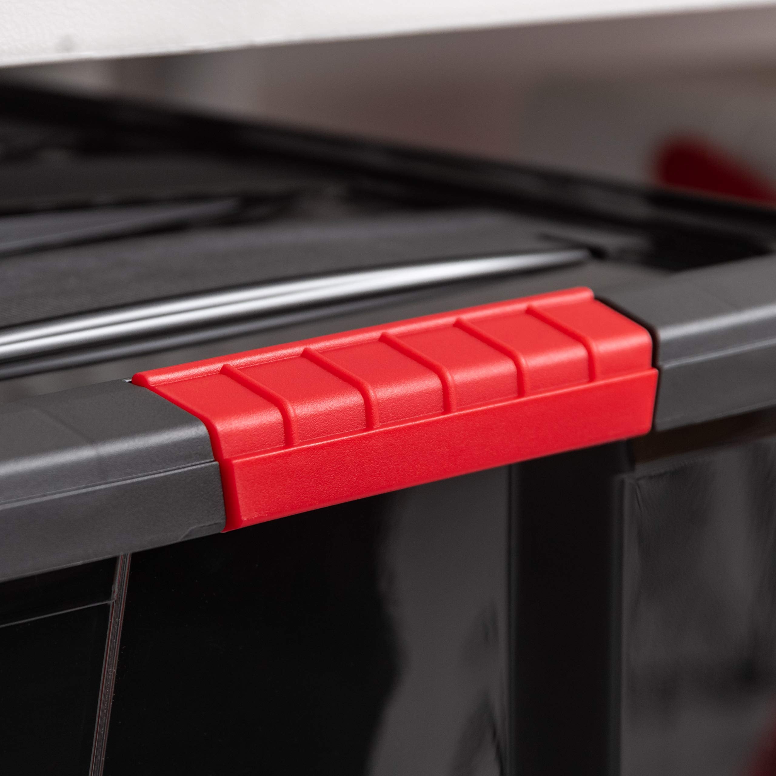 Iris Usa 72 Qt Stackable Plastic Storage Bins With Lids, 4 Pack - Bpa-Free, Made In Usa - Garage Organizing Solution, Latches, D