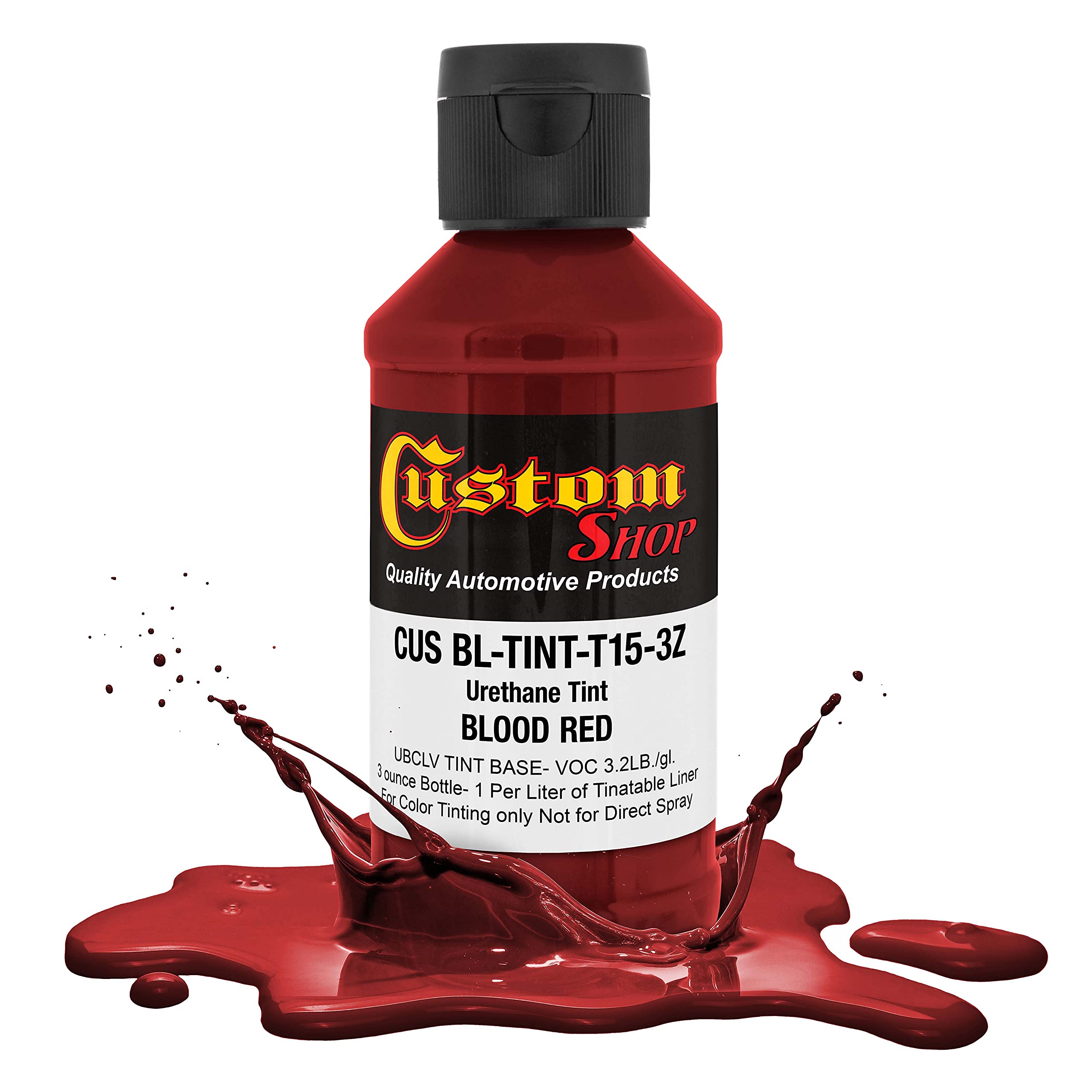 Custom Coat 3 Ounce (Blood Red Color) Urethane Tint Concentrate For Tinting Truck Bed Liner Coatings - Proportioned For Use In M