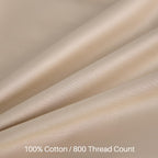 Oubonun 100% Cotton Body Pillowcase - 800 Thread Count/21X54, Moisture Absorbent And Breathable, Premium Hotel Body Pillow Cover For All Seasons, Beige