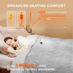 Bedsure Electric Blanket Twin - Soft Ribbed Flannel Heated Blanket, Heating With 10 Time Settings, 6 Heat Settings, And 8 Hrs Timer Auto Shut Off, Warm Gift For Grandma (62X84 Inches, Light Grey)