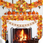 6 Pack Fall Decor For Home Fall Leaves Garland Thanksgiving Decorations Indoor Outdoor 5.8Ft/Piece Artificial Maple Leaf Garland