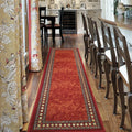 Antep Rugs Alfombras Modern Bordered 2x10 Non-Skid (Non-Slip) Low Profile Pile Rubber Backing Indoor Area Runner Rugs (Maroon Be