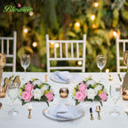 Blosmon Flower Balls Rose Centerpieces: 6 Pcs 9.5 Inch Pink Fake Flowers Kissing Balls Decor Artificial Wedding Floral Arrangeme