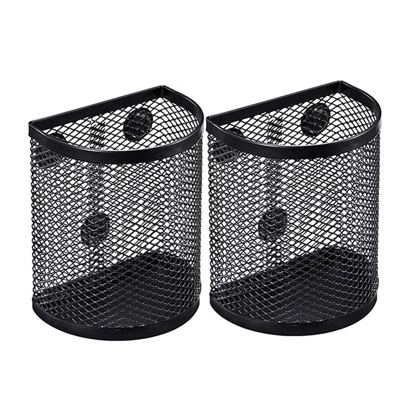 Mantouxixi 2 Pack Magnetic Pencil Holder Fridge, Metal Mesh Basket Storage Organizer With Extra Strong Magnet To Hold Refrigerat