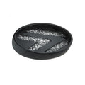Zahari Home Sinatra Soap Dish Unique Design Stylish Bling Glass Mosaic D  cor Soap Bar Holder, Black