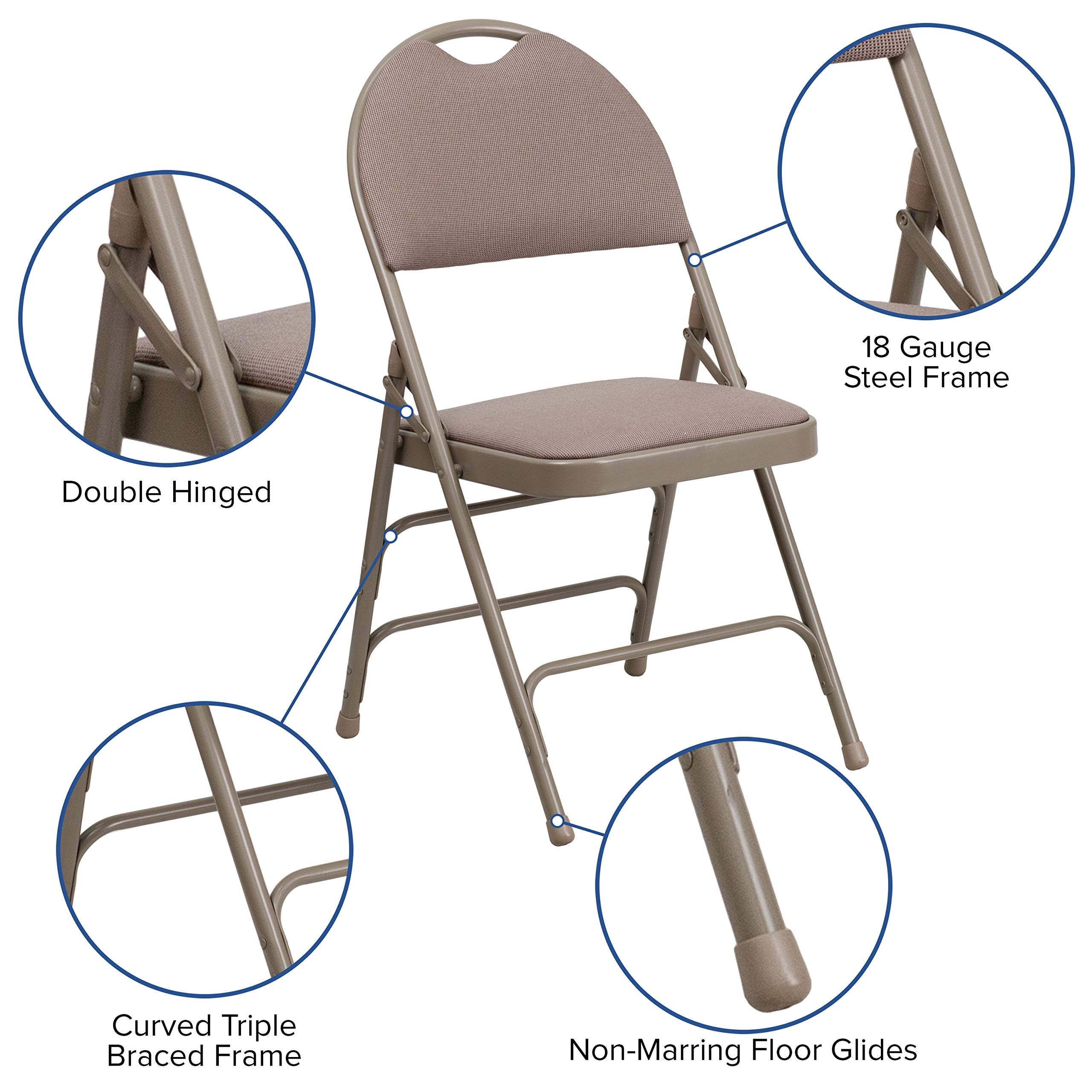 Hercules Series Folding Chair [Set Of 2] Finish: Beige