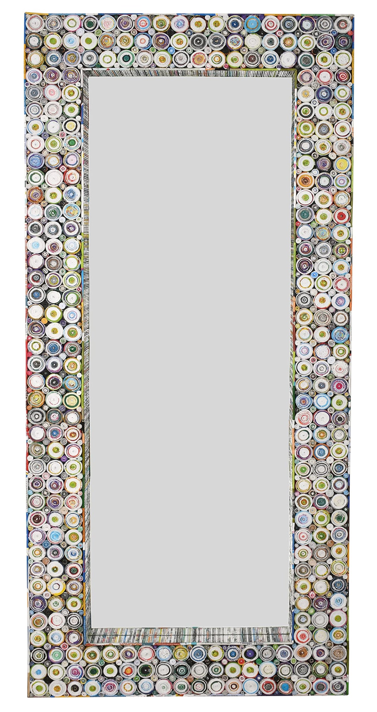 Afd Home Quilled Large Leaner Coil Art Mounted Wall Mirror 36X79