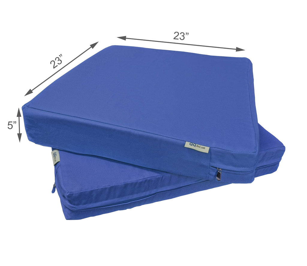 Qqbed 2 Pack Outdoor Patio Chair Pillow Seat Water-Resistant Cushion Covers In Navy Color 23'X23'X5' - Replacement Covers Onl