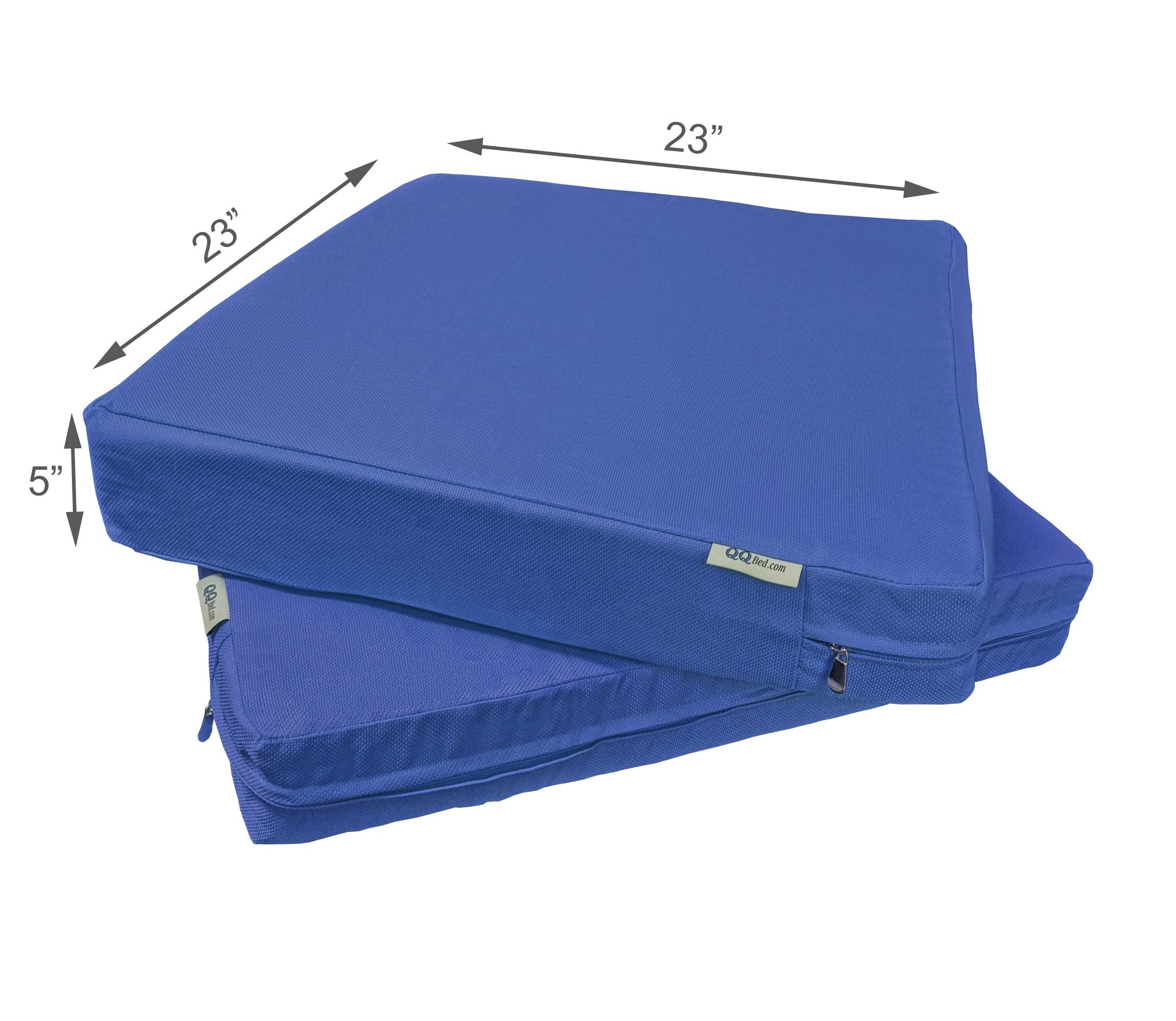 Qqbed 2 Pack Outdoor Patio Chair Pillow Seat Water-Resistant Cushion Covers In Navy Color 23'X23'X5' - Replacement Covers Onl