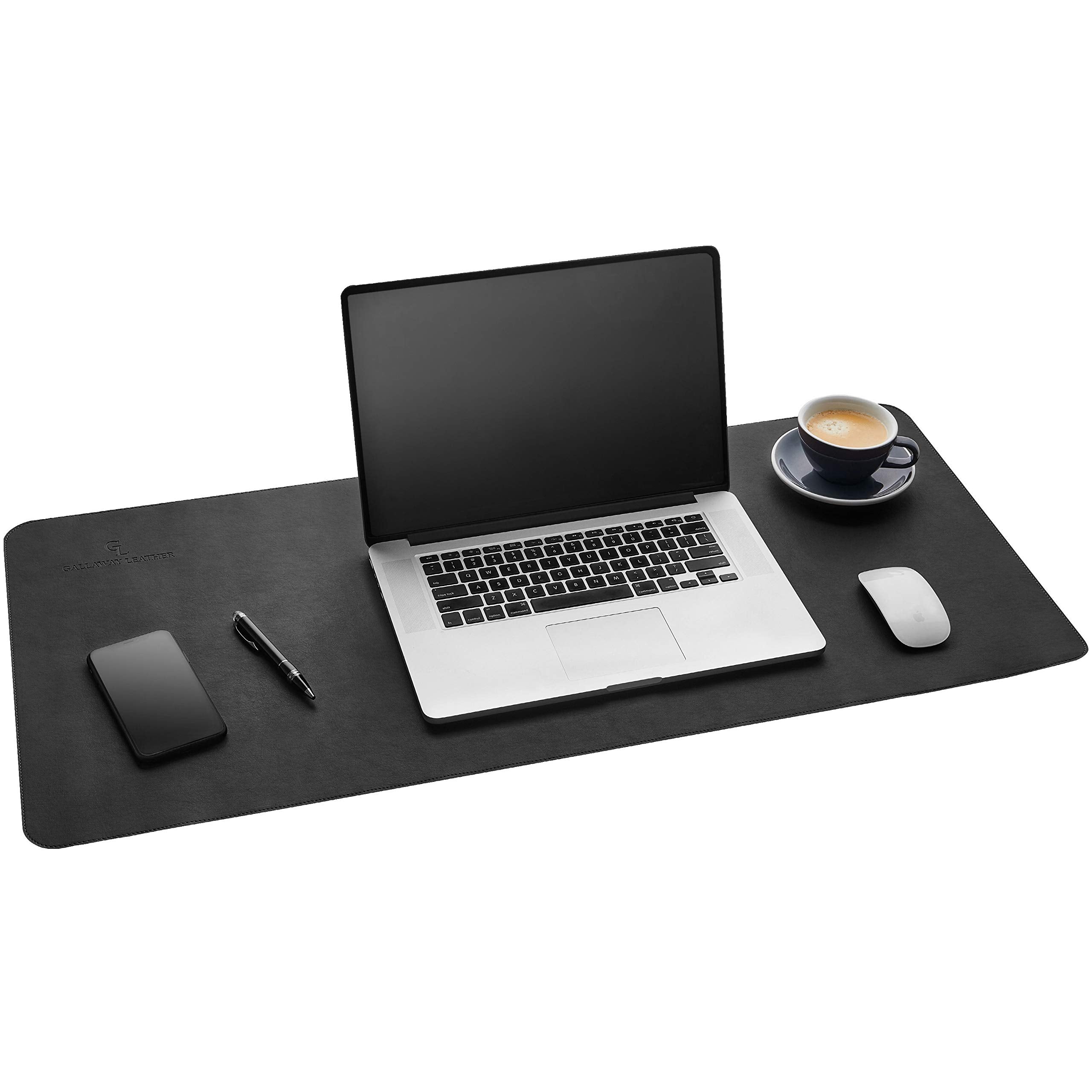 Gallaway Leather Desk Mat,Desk Writing Pad - Office Desk Pad, Large 36' X 17' Black, Desk Mats On Top Of Desks, Gift Ready Ele