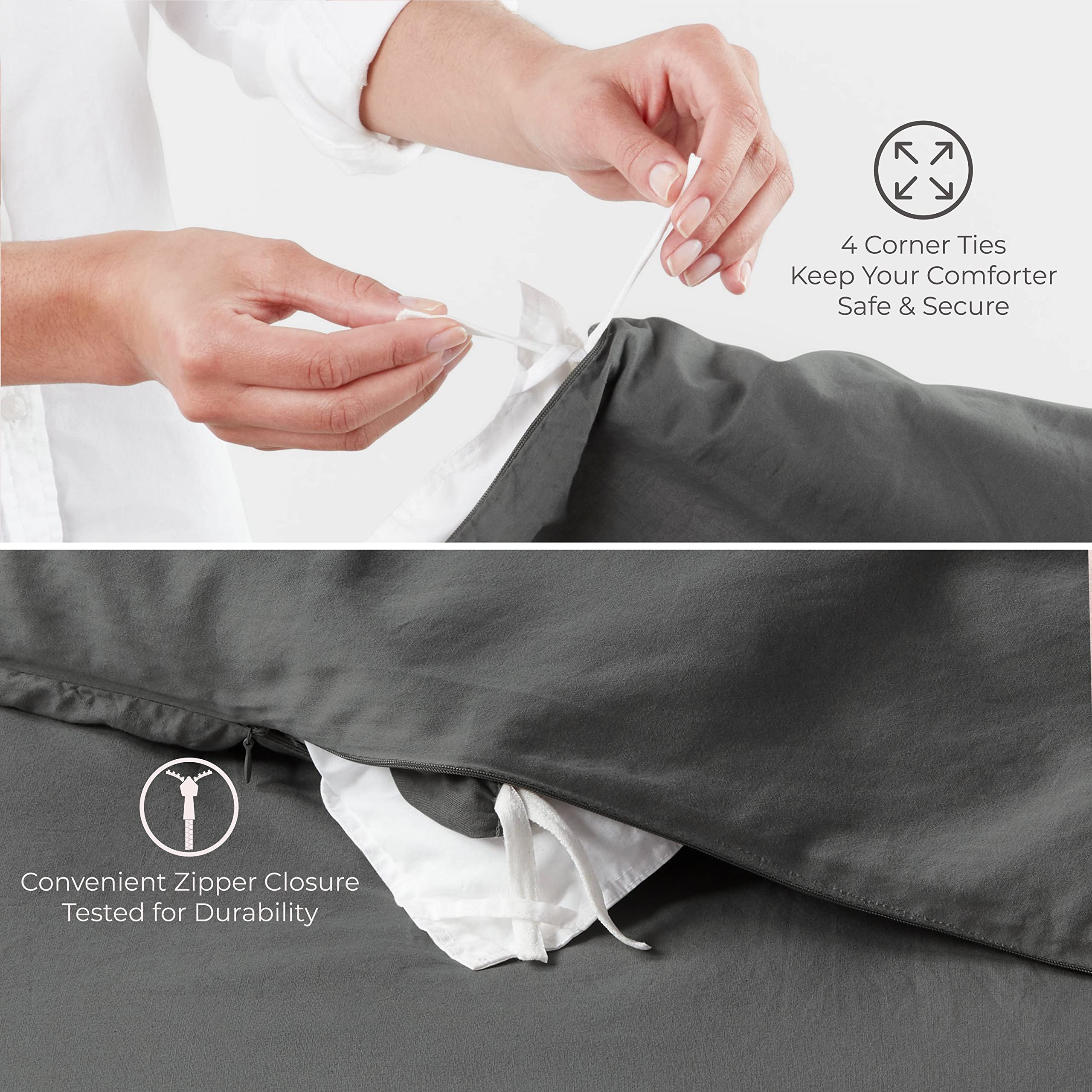 Thread Spread Queen/Full Duvet Cover, 600 Thread Count Sateen 3Pc Egyptian Cotton Duvet Cover Set, 100% Pure Cotton Comforter Co