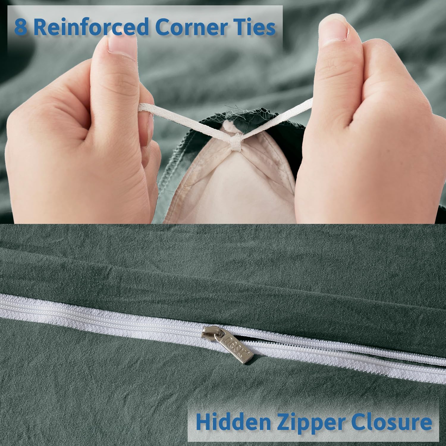 Nestl Twin Duvet Cover Set - Soft Prewashed Forest Green Duvet Cover Twin/Twin Xl, 2 Piece, With Zipper Closure, 1 Duvet Cover 68X90 Inches And 1 Pillow Sham - No Comforter