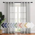 Nicetown Sheer Linen Bedroom Window Curtains 84 Inches Length, Grommet Privacy Semitransparent Light Filtering Flax Sheer Window