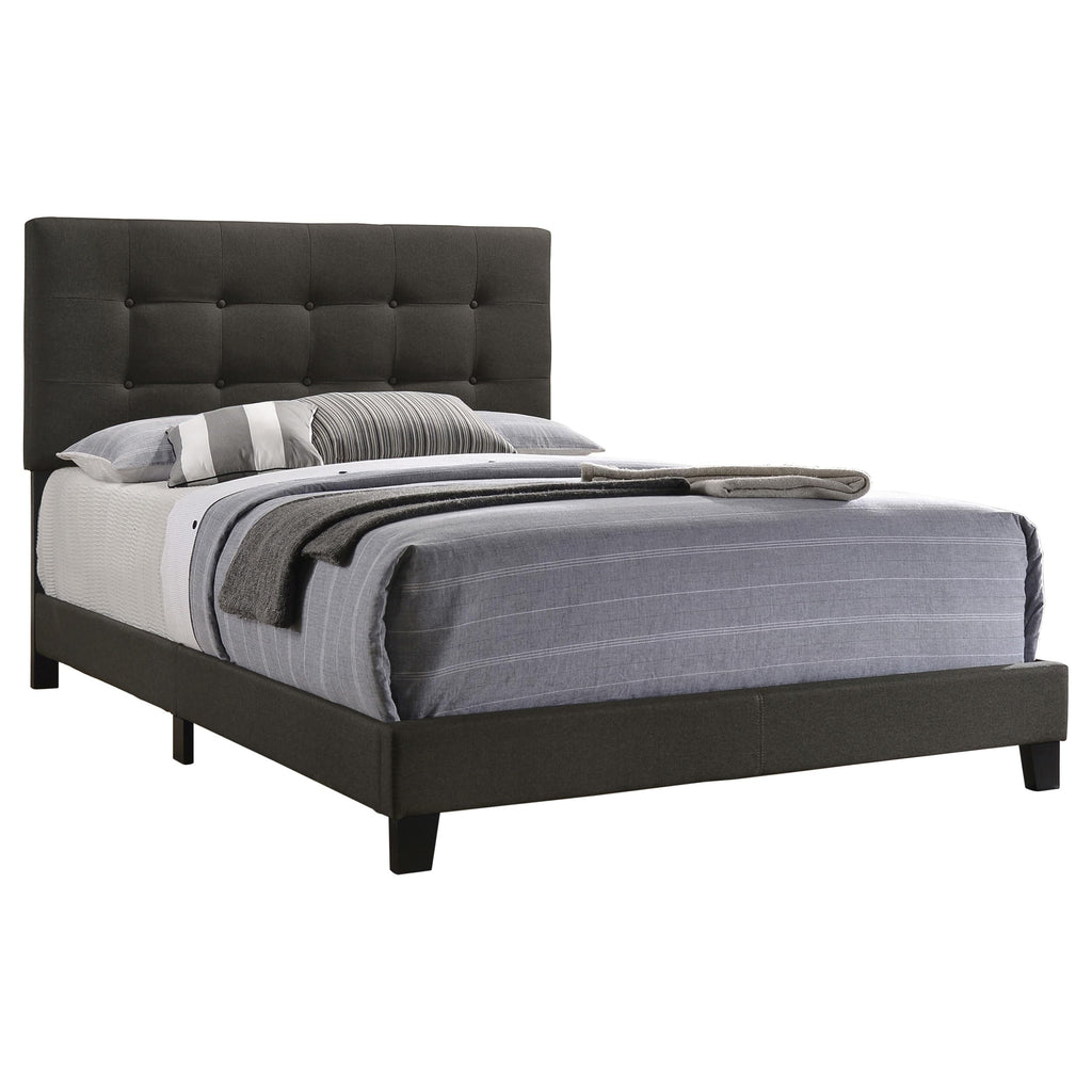Coaster Home Furnishings Mapes Transitional Fabric Upholstered Queen Size Panel Bed Frame 50-inch Headboard Charcoal 305746Q