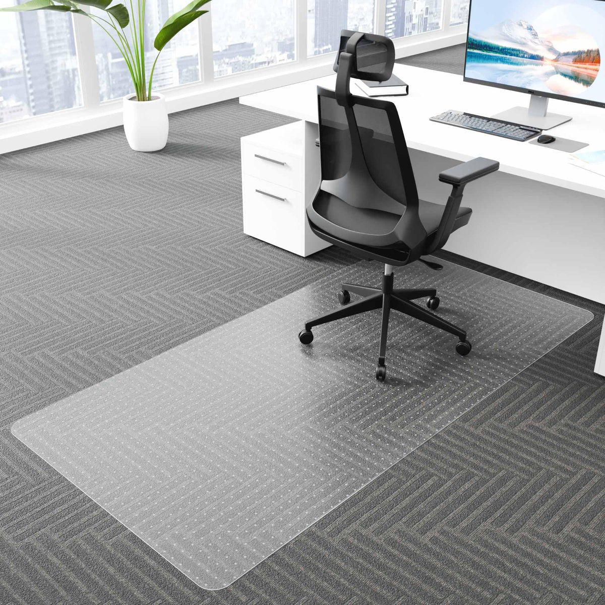 Amyracel Large Office Chair Mat For Low Pile Carpet - 36' X 72' Clear Computer Desk Mat For Home & Offices, Easy Glide Plastic