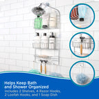 Kenney Kn614121 Over The Shower Head 17'' L X 10'' W X 4'' D Rust-Resistant Metal Wire Small 2-Shelf Hanging Caddy With Suction