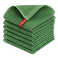Homaxy 100% Cotton Waffle Weave Kitchen Dish Cloths, Ultra Soft Absorbent Quick Drying Dish Towels, 12 x 12 Inches, 6-Pack, Gras