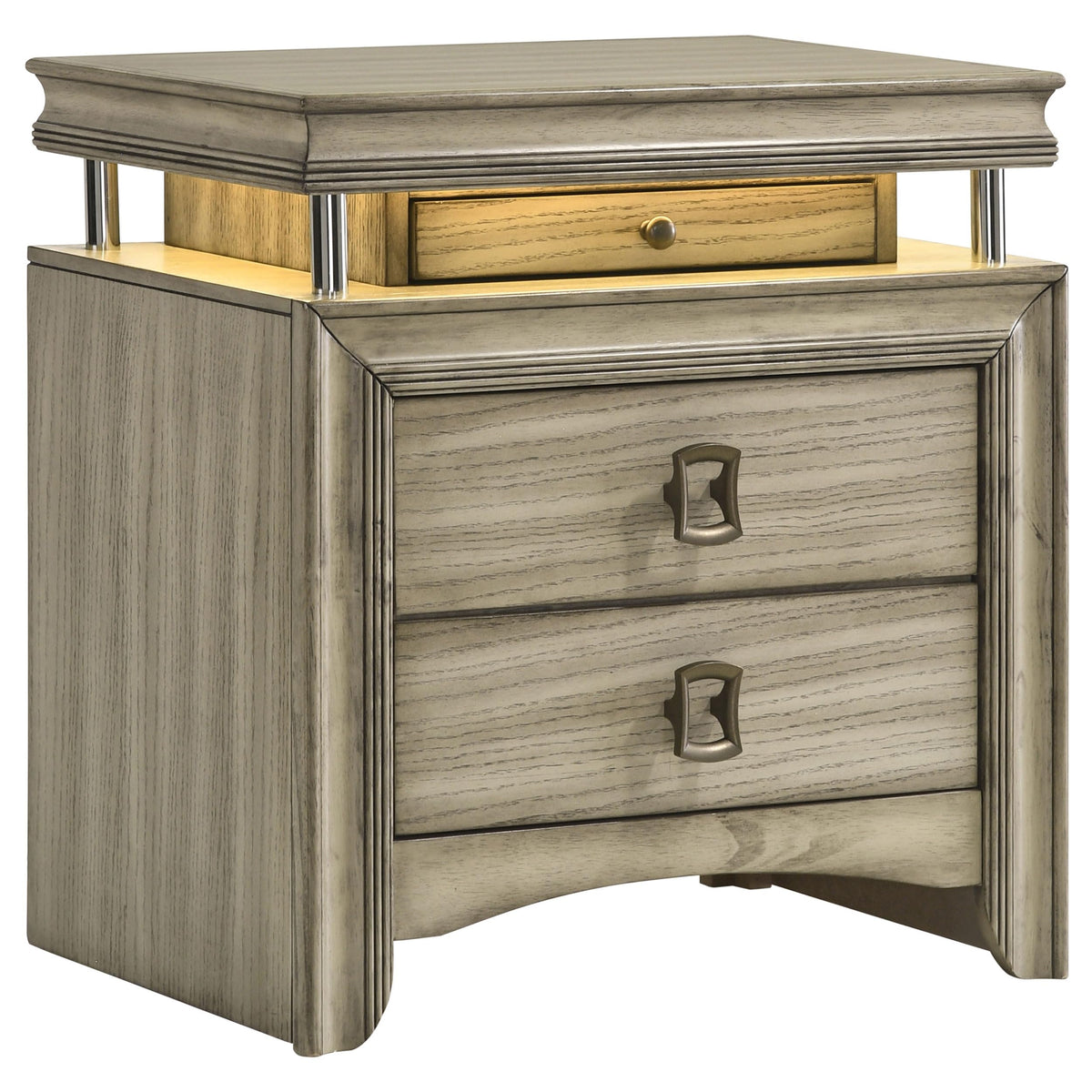 Coaster Home Furnishings Giselle Farmhouse Wood 3-Drawer Bedroom Nightstand Bedside Table Organizer Unit Rustic Beige 224392