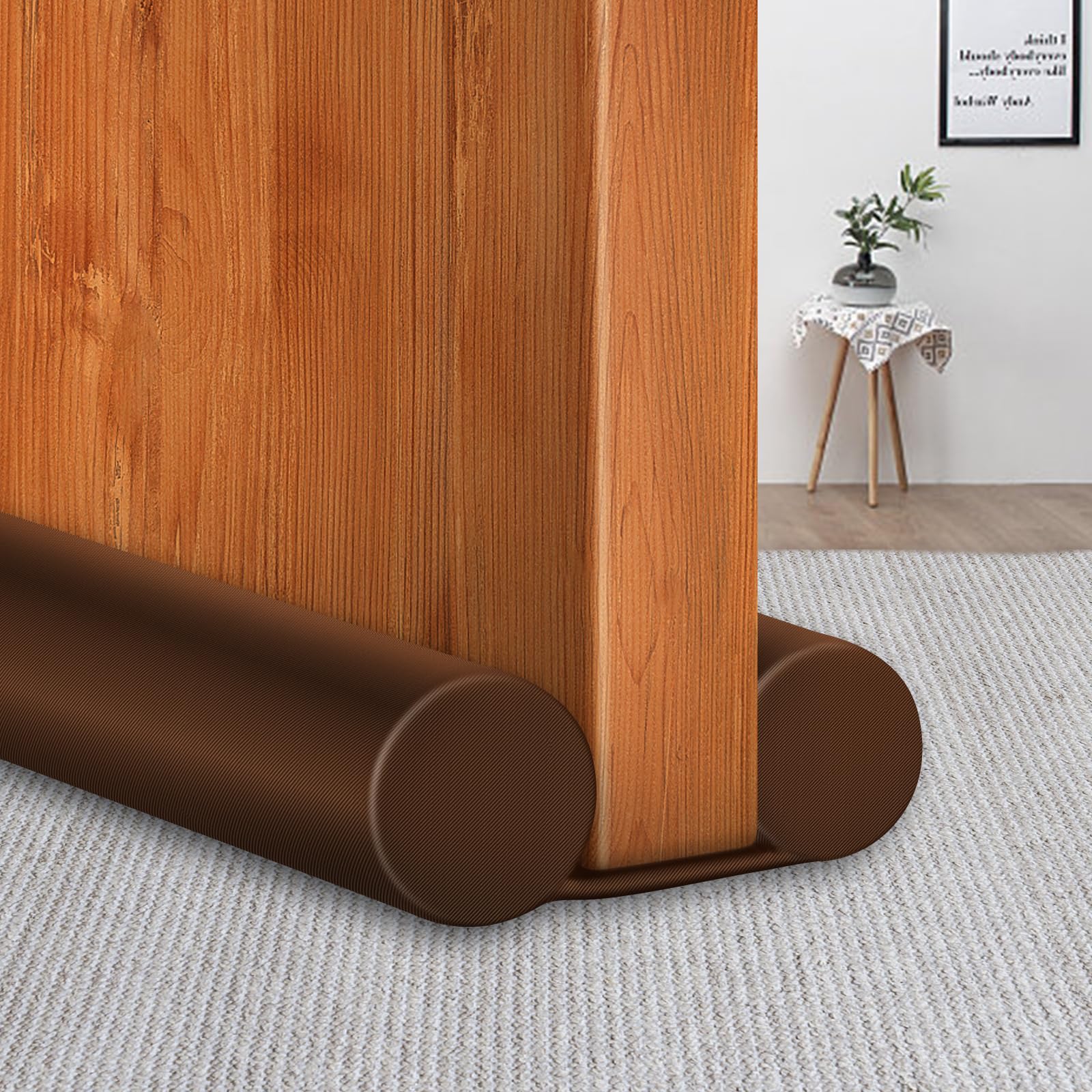 Maxtid Under The Door Draft Blocker Weather Stripping Door Crack Sealer Strip Brown Draft Door Stopper For Bottom Of Door Sound Proof Door Seal Kit 36 Inch Door Sweeper