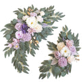 Piklado Faux Flower Swag Set of 2 for Wedding Welcome Signs Floral Swag Wedding Reception Ceremony Signs Decor (Purple)