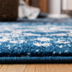 Safavieh Amsterdam Collection Accent Rug - 3' X 5', Navy & Turquoise, Moroccan Boho Design, Non-Shedding & Easy Care, Ideal For