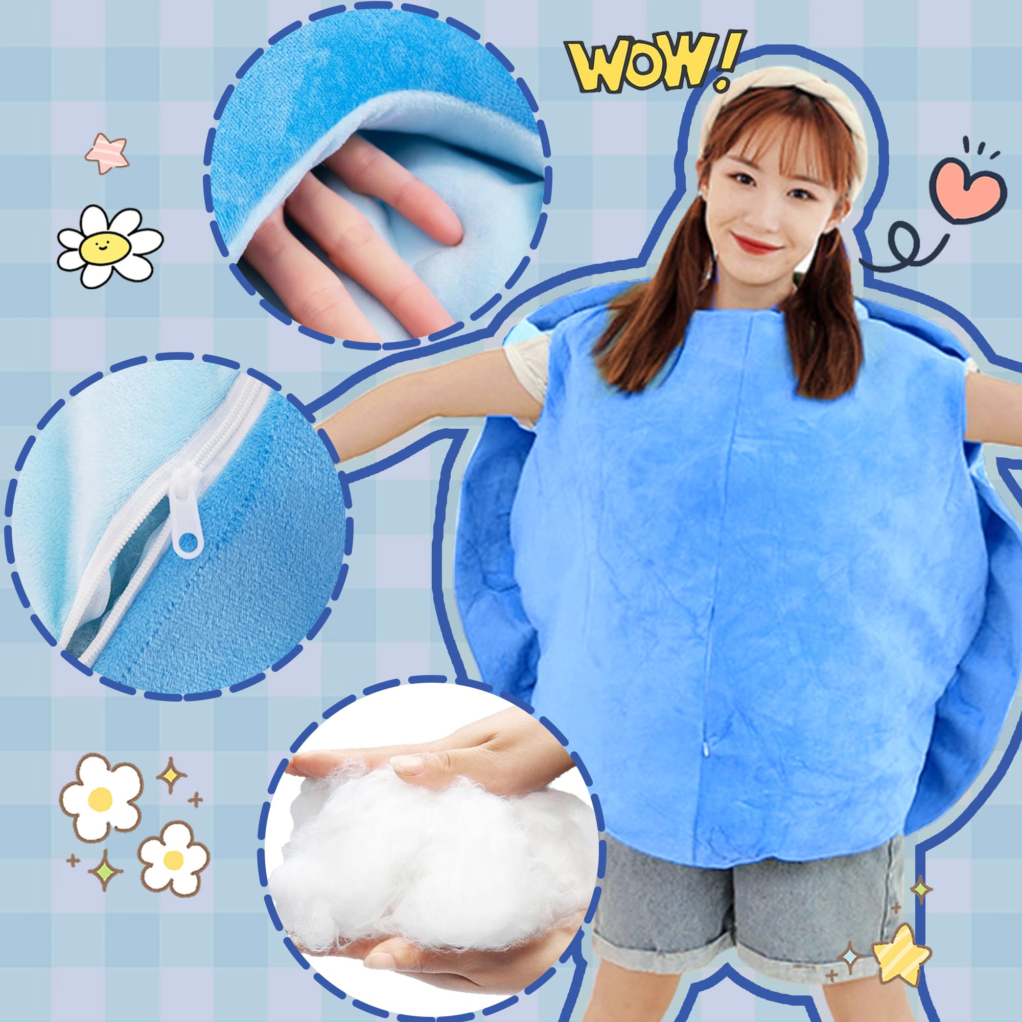 Cuecutie 40 Inch Wearable Turtle Shell Pillows Giant Tortoise Plush Pillow Green Turtle Shell Stuffed Animal Costume Plush Toy F