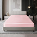 Milvowoc King Satin Fitted Sheet - Pale Pink, Soft Bottom, 1 Piece