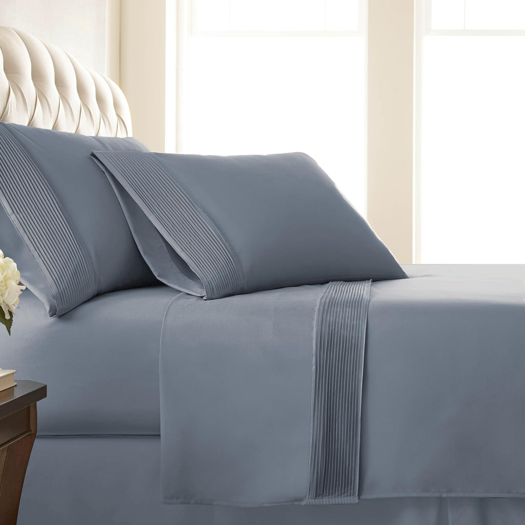 Southshore Fine Living, Inc. Pleated Twin Xl Deep Pocket Sheet Set, 3-Piece, With Flat And Fitted Sheets, 1 Standard Pillow Case