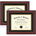 Minesaxel 11x14 Diploma Frame with 8.5 x 11 Opening Black Mat, Display 8.5x11 Degree Certificate Document, Wall Mount or Tableto