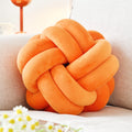 Vbgya Knot Ball Pillow, Round Decorative Throw Pillows Cushion, 8 Inch Orange Soft Plush Knotted Pillows Pillow, Modern Home Thr