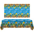 Italian Brainrot Tablecloth Happy Birthday Decorations,Tralalero Tralala Backdrop,Cartoon Animal Theme Table Decorations for Kid