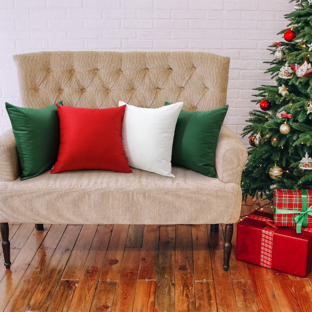 Thmyo 4-Pack 100% Cotton Comfortable Solid Decorative Throw Pillow Case Square Cushion Cover Pillowcase Sublimation Blank Pillow Covers Diy Throw Pillowcase For Sofa Bed Car(18X18Inch/45X45Cm,White)