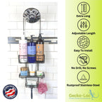 Gecko-Loc EXT Hanging Shower Organizer Bronze Stainless Steel