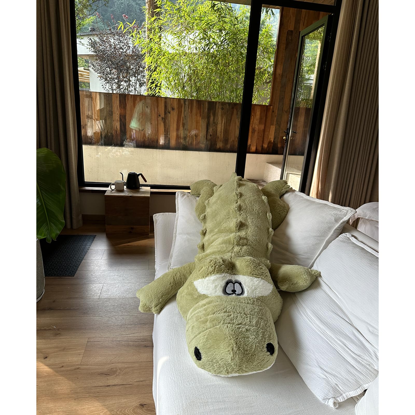 Hofun4U Alligator Plush Pillow, 61 Inch Alligator Stuffed Animal, Home Decoration Christmas Valentines Birthday Gift For Boys Gi