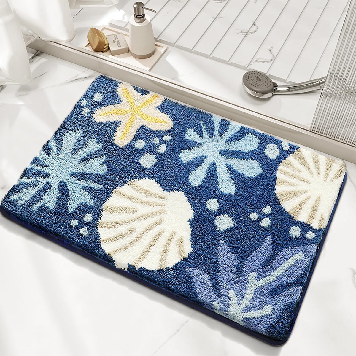 Roseate Seashell Super Soft Anti Skid (40x60 cm) Super Absorbent Mats Microfibre 2000 GSM Mat for Bathroom/Bedroom/Kitchen/Door